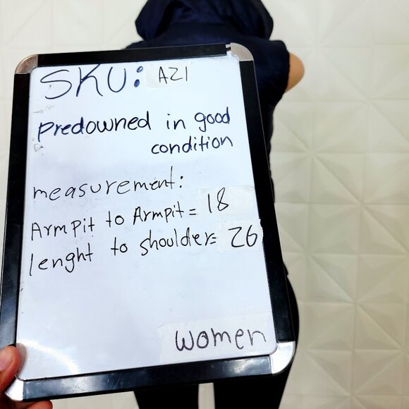 Lululemon Women's Naval Blue Cypress Plaid The Fluffiest Reversible Vest Size 6 - Picture 9 of 9